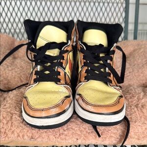 Jordan Yellow and Orange High-Top Sneakers